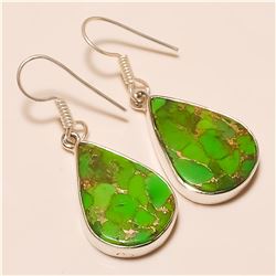 Copper Turquoise Earring Solid Sterling Silver