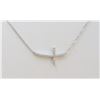 Image 1 : 14K WHITE GOLD CROSS PENDANT WITH CHAIN :2.48G/Diamond:0.14Ct