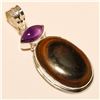 Image 1 : Copper Obsidian/Amethyst   Pendant Solid Sterling Silver