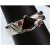 Image 1 : Sterling Silver .925 Garnet W/ Ruby Ring