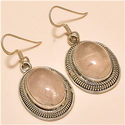 Rose Quartz Earring Solid Sterling Silver