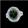 Image 1 : 6.40CT NATURAL  CEYLON GREEN SAPPHIRE 14K W/G RING