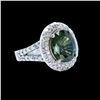 Image 2 : 6.40CT NATURAL  CEYLON GREEN SAPPHIRE 14K W/G RING