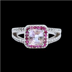 2.28CT NATURAL CEYLON PINK SAPPHIRE 14K WHITE GOLD RING