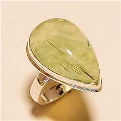 Prehnite RING Solid Sterling Silver