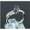 Image 1 : YELLOW PLATINUM PURPLE SAPPHIRE DIAMOND RING/5.7 GRAMS/PURPLE SAPPHIRE 0.80CT/DIAMOND 0.20CT