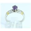 Image 2 : YELLOW PLATINUM PURPLE SAPPHIRE DIAMOND RING/5.7 GRAMS/PURPLE SAPPHIRE 0.80CT/DIAMOND 0.20CT