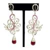 Image 2 : Earring And Pendant Set Gold Weight 5.85Gram And Silver Weight 48.56 Gram Diamond 4.88Ct Color Stone