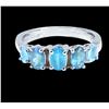 Image 2 : NATURAL 0.65CT ALEXANDRITE & 0.58CT BRAZIL PARAIBA TOURMALINE 14K W/G RING