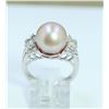 Image 1 : 18K W/G DIAMOND RING WITH PEARL/DIAMOND 0.42CT/PEARL 11.50 Mm/ROUND DIAMOND 0.08CT/MQ-0.05CT