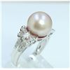 Image 2 : 18K W/G DIAMOND RING WITH PEARL/DIAMOND 0.42CT/PEARL 11.50 Mm/ROUND DIAMOND 0.08CT/MQ-0.05CT