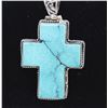 Image 1 : Sterling Silver .925 Turquoise Cross Pendant 21.97Gram