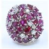 Image 1 : 14K WHITE GOLD RUBY RING:17.3G/Ruby:11.59Ct/Diamond:1.14Ct
