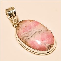 Rhodochrosite Pendant Solid Sterling Silver