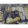 Image 1 : CROWTHER, an abstract composition in yellow, black and body colour in the manner of William Gear,...