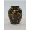 Image 1 : A SMALL ART POTTERY VASE, late 19th Century, glazed terracotta, foliage design, unmarked, height...