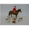 Image 1 : A BESWICK HUNTSMAN, No.1501, brown horse, four foxhounds Nos.2262 (2), 2264 & 2265 and a Fox - se...