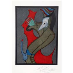 Mihail Chemiakin, Untitled II from Carnival of St. Petersburg Suite, Lithograph