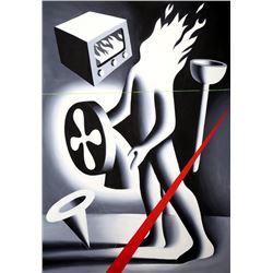 Mark Kostabi, Is Gramercy Park Burning?, Acrylic Painting