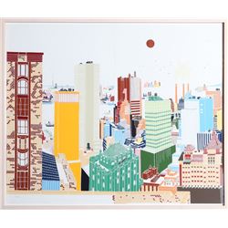 Mori Shizume, New York Skyline 1-2, Silkscreen