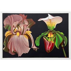 Lowell Blair Nesbitt, Iris and Orchid, Serigraph