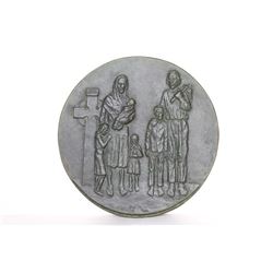 Christian Family, Bronze Plate