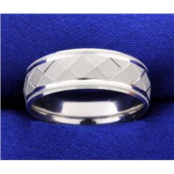 Platinum Engraved Pattern Band