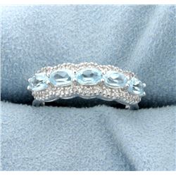 Genuine Sky Blue Topaz Ring set in Sterling Silver