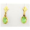 Brushed Gold earrings with green stones