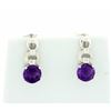 Image 1 : Genuine Amethyst Cartier Style Dangle Earrings