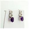 Image 2 : Genuine Amethyst Cartier Style Dangle Earrings