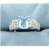 Classic Emerald Cut Sky Blue Topaz Ring in Sterling Silver