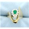 Image 1 : Emerald & Diamond Ring