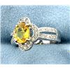 Image 2 : 2.90 ct Yellow Sapphire Oval 14k Ring with Approx. 0.60ct Diamonds