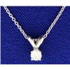 Diamond 14k White Gold Solitaire Pendant