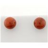 8mm Cornelian Ball Stud Earrings