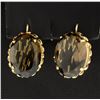 Vintage Smokey Topaz Solitaire 14K Earrings