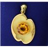 Image 1 : 18k Yellow Gold and 4 Carat Citrine Pendant