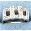 Image 1 : Sapphire & Diamond Ring in White gold
