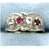 Pink Topaz, Garnet, & White Sapphire Ring