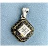 18K 1ct TW Black & White Diamond Pendant
