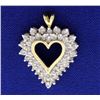 1ct Total Weight Diamond Heart Pendant