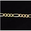 Image 1 : 19 Inch Italian Made Rose, White, and Yellow Figaro Chain