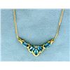 Diamond and Blue Topaz Necklace