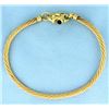 Gold Rope Bracelet with Sapphire