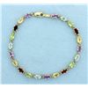 Image 1 : Multi Color Gemstone Line Bracelet