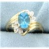 Image 1 : Blue Topaz & Diamond Ring