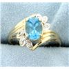 Image 1 : Blue Topaz & Diamond Ring