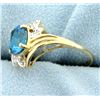 Image 2 : Blue Topaz & Diamond Ring