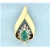 Image 1 : Emerald & Diamond Pendant